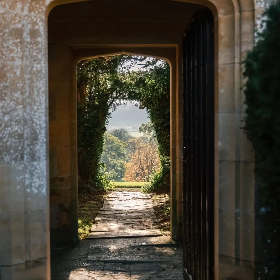A view through an archway at North Cadbury Court