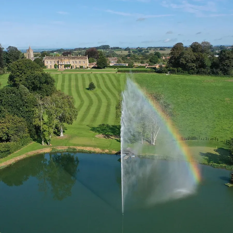 The Court, grounds and lake from above