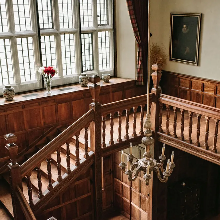 The historic staircase at North Cadbury Court
